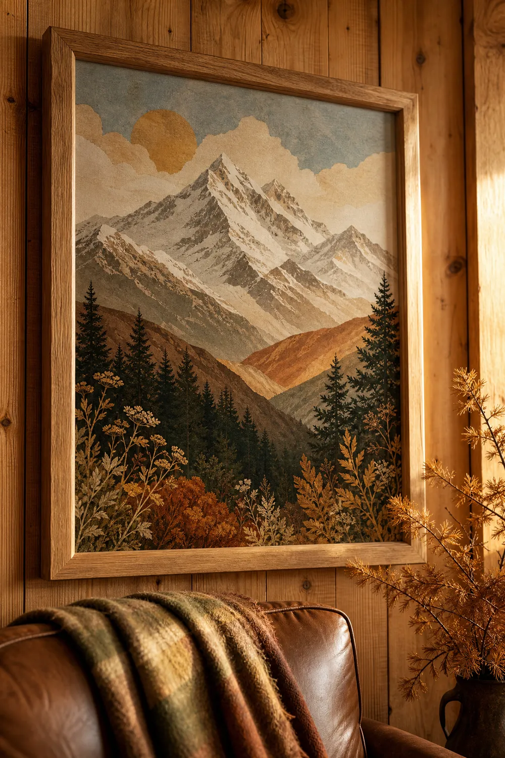 Pinterest pin 2 for this guide: AI-generated styled interior photo with the title text overlaid and the printablewalls.com wordmark